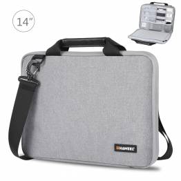HAWEEL 14" MacBook Case w accessory compartment and carrying strap - Gray