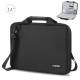 HAWEEL 14" MacBook Case w accessory compartment and carrying strap - Black