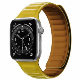 Magnetic Apple Watch strap in silicone 38/40/41mm - Yellow/Brown