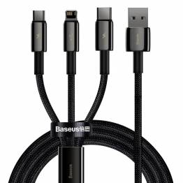 Baseus Tungsten multi charger cable USB to Lightning, MicroUSB and USB-C