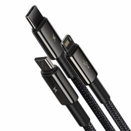  Baseus Tungsten multi charger cable USB to Lightning, MicroUSB and USB-C