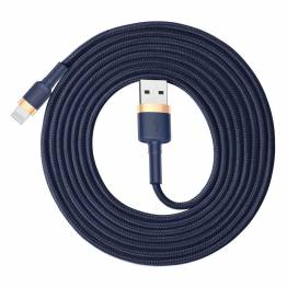 Baseus Cafule Hardened Woven Lightning Cable - 2m - Blue/Gold