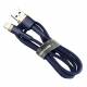 Baseus Cafule Hardened Woven Lightning Cable - 2m - Blue/Gold