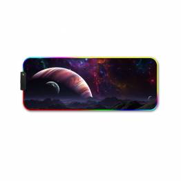 Large mouse pad with RGB light at the edge 80 x 30 cm - Planets
