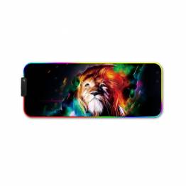 Large mouse pad with RGB light at the edge 80 x 30 cm - Lion