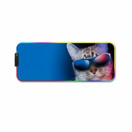 Large mouse pad with RGB light at the edge 80 x 30 cm - Cat