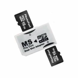  Dual micro SD to MS PRO Duo card adapter