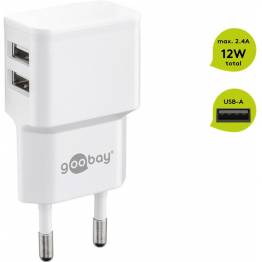 GooBay dual USB charger 2x USB - up to 12W - White