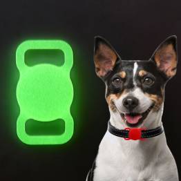 Luminous AirTag holder for pets in silicone - Green