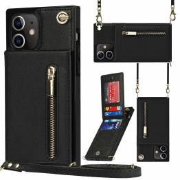 iPhone 12/12 Pro cover w card slots, pocket and carrying strap