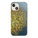 Protective iPhone 13 cover - Transparent with gold flower