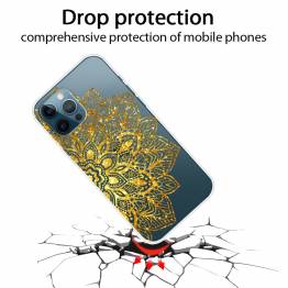  Protective iPhone 12/12 Pro cover - Transparent with gold flower