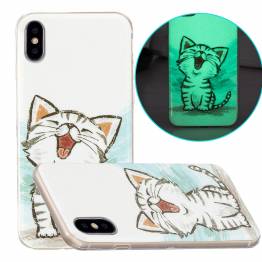 iPhone X/Xs luminescent cover - Happy kitten
