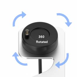 Rotatable charger for Garmin Fenix, Instinct, Tactix, Vivo etc -Silver