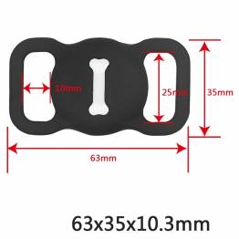  AirTag holder for pets in silicone with meat bone symbol - Black