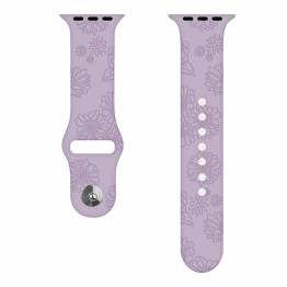  Apple Watch strap in silicone with sunflowers 38/40/41mm - Purple