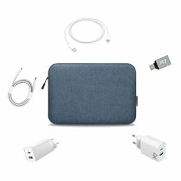  Study package with sleeve, chargers, cables and more - blue