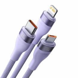  Baseus USB / USB-C for Lightning, USB-C and Micro USB - 100W - Purple