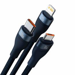  Baseus USB / USB-C for Lightning, USB-C and Micro USB - 100W - Blue