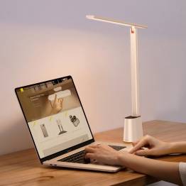  Rechargeable LED desk lamp w multiple brightness levels and sensor - White
