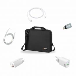Study package with sleeve, chargers, cables and more - black