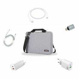 Study package with 15" case, chargers, cables and more - grey