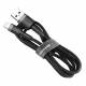 Baseus Cafule Hardened Woven Lightning Cable - 0.5m - Black/Grey