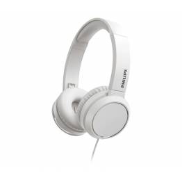 Philips headphones with soft ear pads and microphone - White