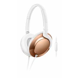 Philips Flite Everlite Headphones with Microphone - White/Gold