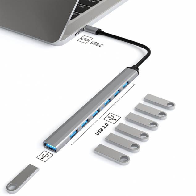 7-in-1 USB-C to 7-port USB 3.0 Hub