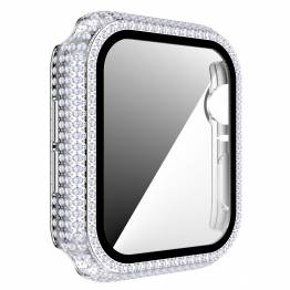  Apple Watch 1/2/3 38mm cover and protective glass w diamonds - Silver