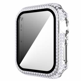 Apple Watch 1/2/3 38mm cover and protective glass w diamonds - Silver