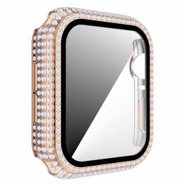  Apple Watch 4/5/6/SE 40mm cover and protective glass w diamonds - Rose gold