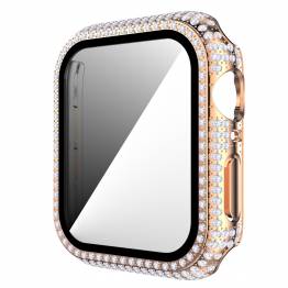 Apple Watch 4/5/6/SE 40mm cover and protective glass w diamonds - Rose gold