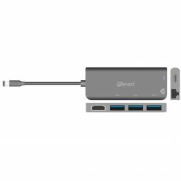 Sinox iMedia USB-C to 3x USB 3.0, Network, HDMI and 60W USB-C