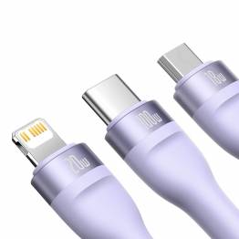  Baseus USB-C for Lightning, USB-C and Micro USB - 100W - Purple