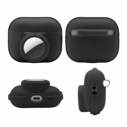  2-in-1 silicone cover for AirPods Pro 2 with AirTag holder - Black