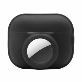 2-in-1 silicone cover for AirPods Pro 2 with AirTag holder - Black