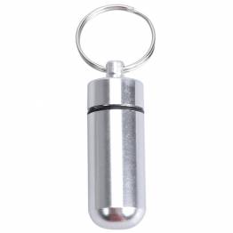 Waterproof container for pills or geocaching (bison) - Silver