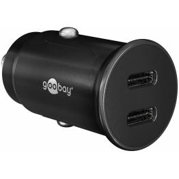 Goobay powerful dual car charger with 2x USB-C PD - 30W