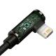 Legendary hardened gamer USB-C to Lightning cable w angle - 2m - Black