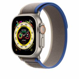  Nylon Loop strap for Apple Watch Ultra and Watch 44/45mm - Grey/Blue