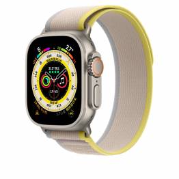  Nylon Loop strap for Apple Watch Ultra and Watch 44/45mm- Beige/Yellow