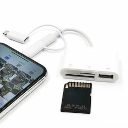  3-in-1 card reader for iPhone, iPad and Android for SD/MicroSD and USB
