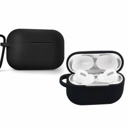  Protective silicone cover for AirPods Pro 1/2 with carabiner - Black