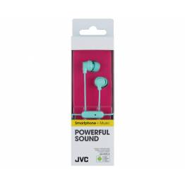  JVC in-ear headphones with remote control and microphone - Mint green