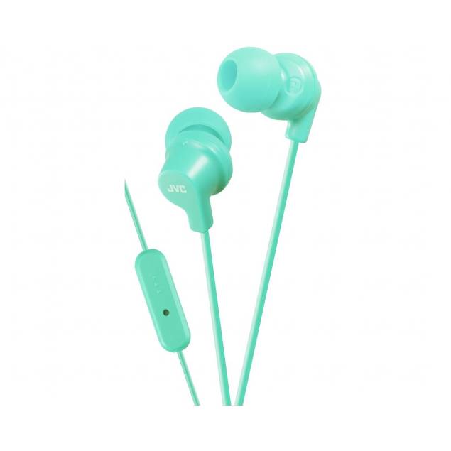 JVC in-ear headphones with remote control and microphone - Mint green