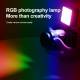RGB Photo light with battery and adjustable brightness for DSLR and rack