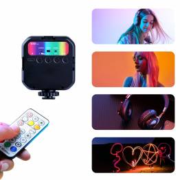 RGB photo light with battery and adjustable brightness with remote control