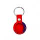AirTag holder for keychain in imitation leather - Red/Purple Rainbow